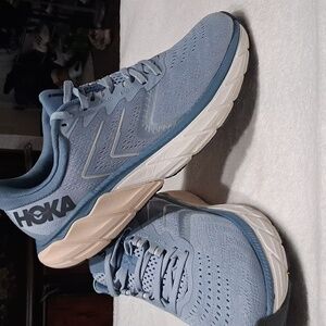 Hoka One One Arahi 5 Running Sneakers Women's Size 10B Lace Up Blue Pink